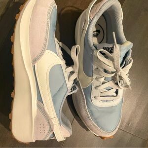 Women’s size 8 Nike Waffle Debut shoes in light pumice color.